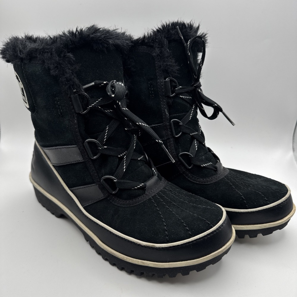 Sorel Womens Boot Size 7 Tivoli II Suede Black Waterproof Barely Worn Booties 38